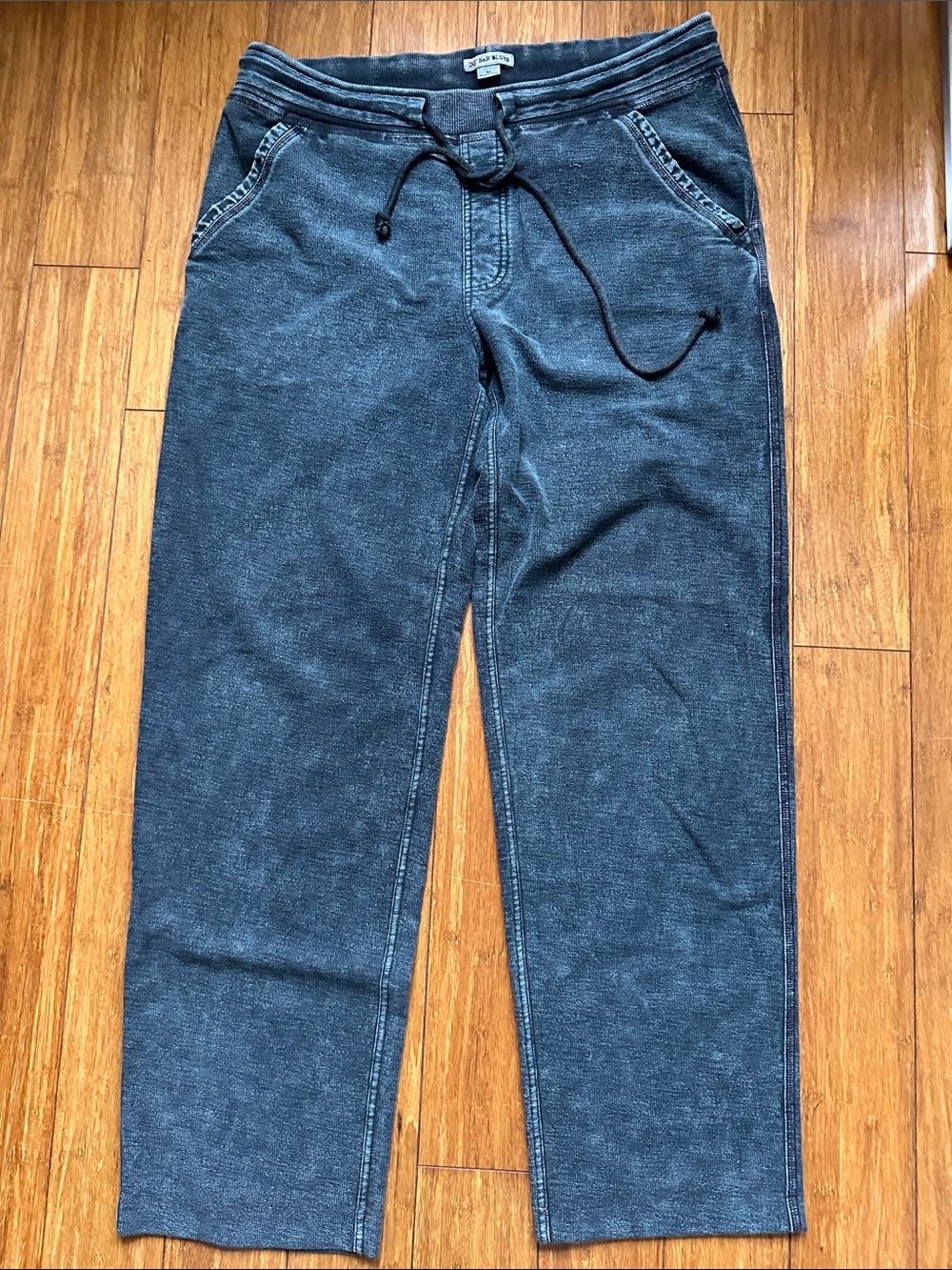 32 Bar Blues Men's Dark Blue Pull-On Jogger Pants with Adjustable Drawstring